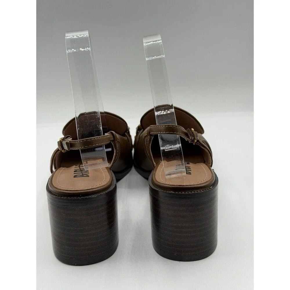 Anthropologie Bibi Lou Slingback Brown Heels Zagreb Loafers Shoes Size 41 New